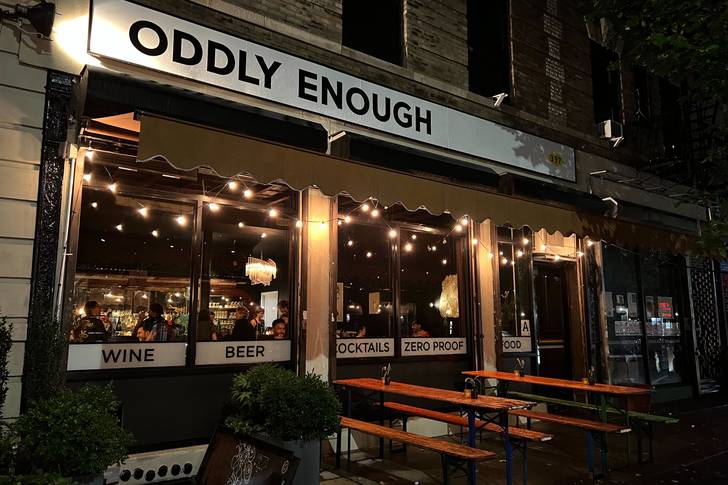 Oddly Enough is located at 397 Tompkins Ave. in Brooklyn.